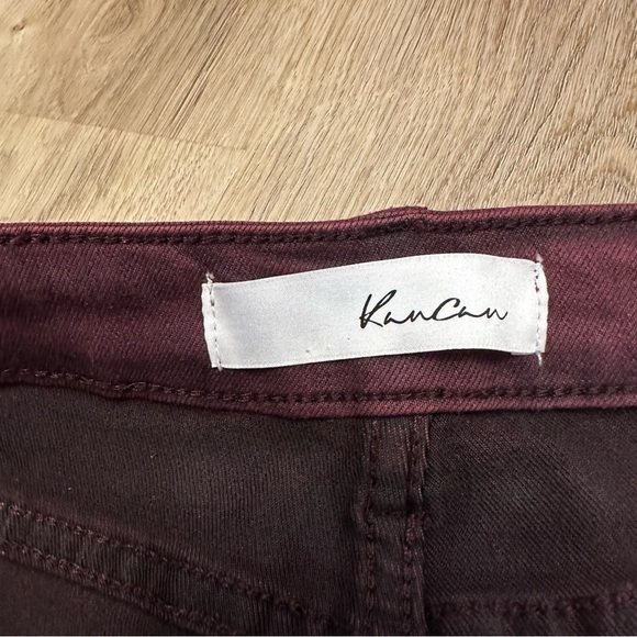 KanCan Maroon Wax Coated Skinny Jeans size 7/27 - Picture 6 of 7